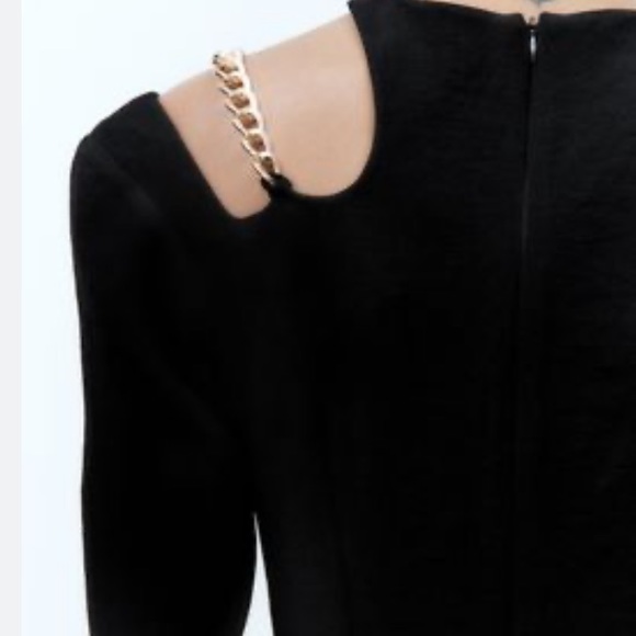 Zara black dress with chain size S NWT! 4387/268/800 - Picture 8 of 15